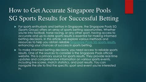 singapore pools sg sports results|Race Result .